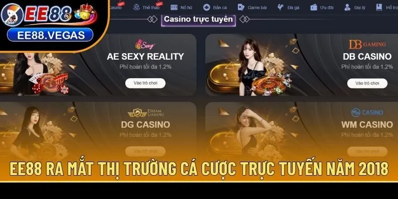 EE88 ra mắt thị trường cá cược trực tuyến năm 2018