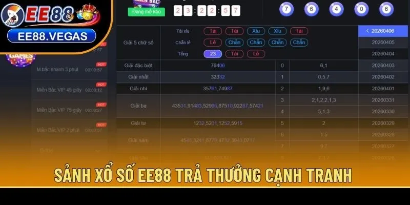 Sảnh xổ số EE88 trả thưởng cạnh tranh